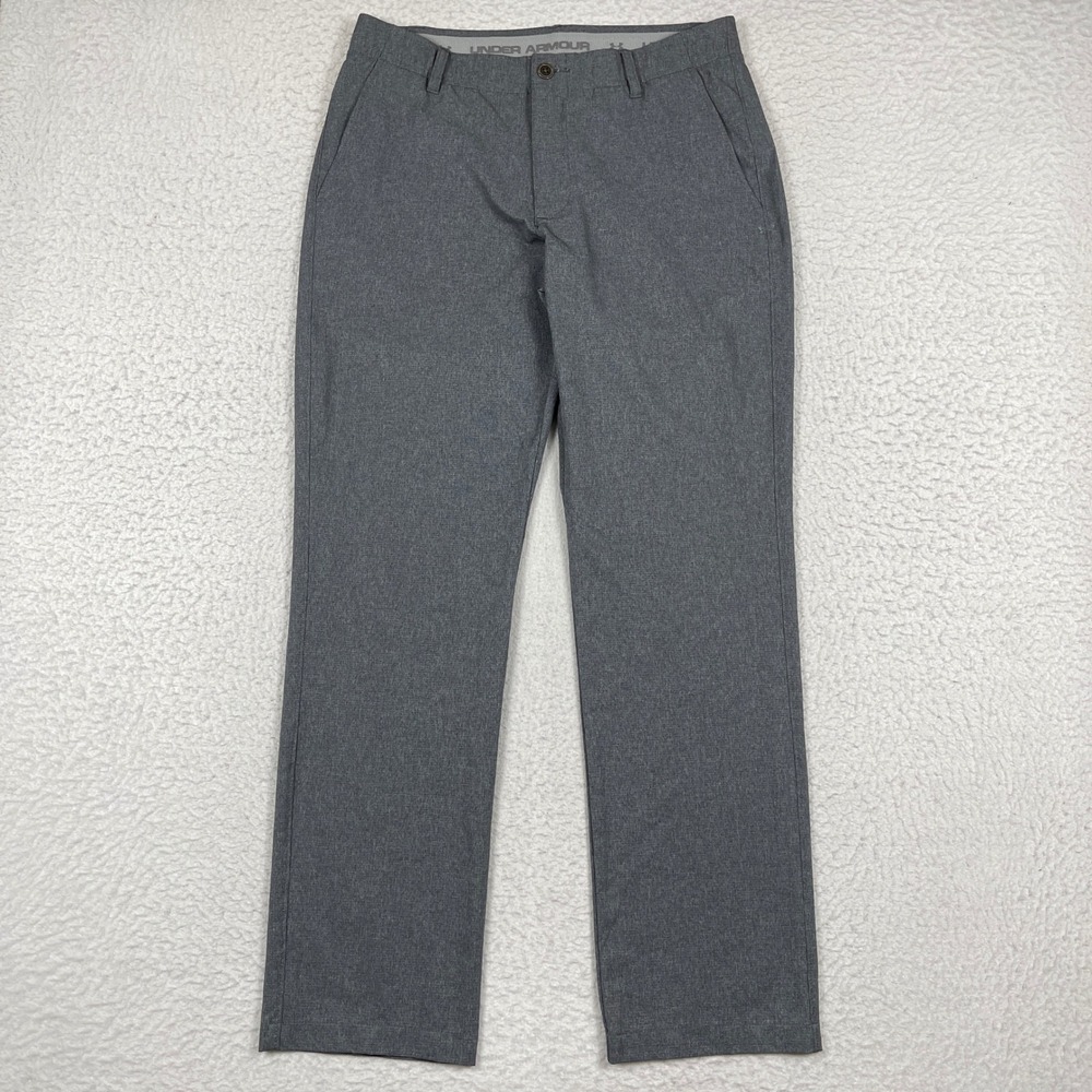 Under Armour Golf Pants Mens 34x32 Gray Heathered Match Play Performance Trouser